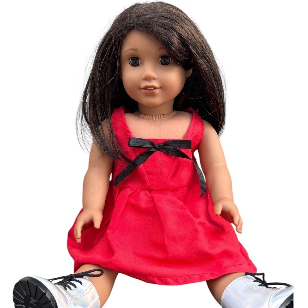 American‎ Girl Truly Me 18 Inch Doll Brunette Brown Eyes Red Dress 2017